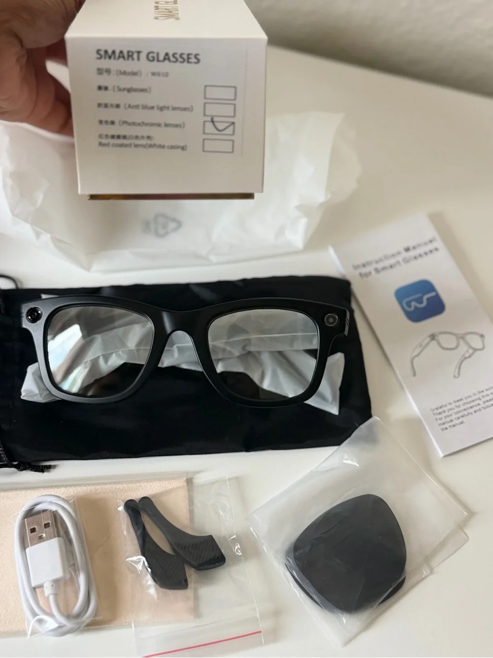 Smart Glasses Bluetooth Audio Sunglasses - Black